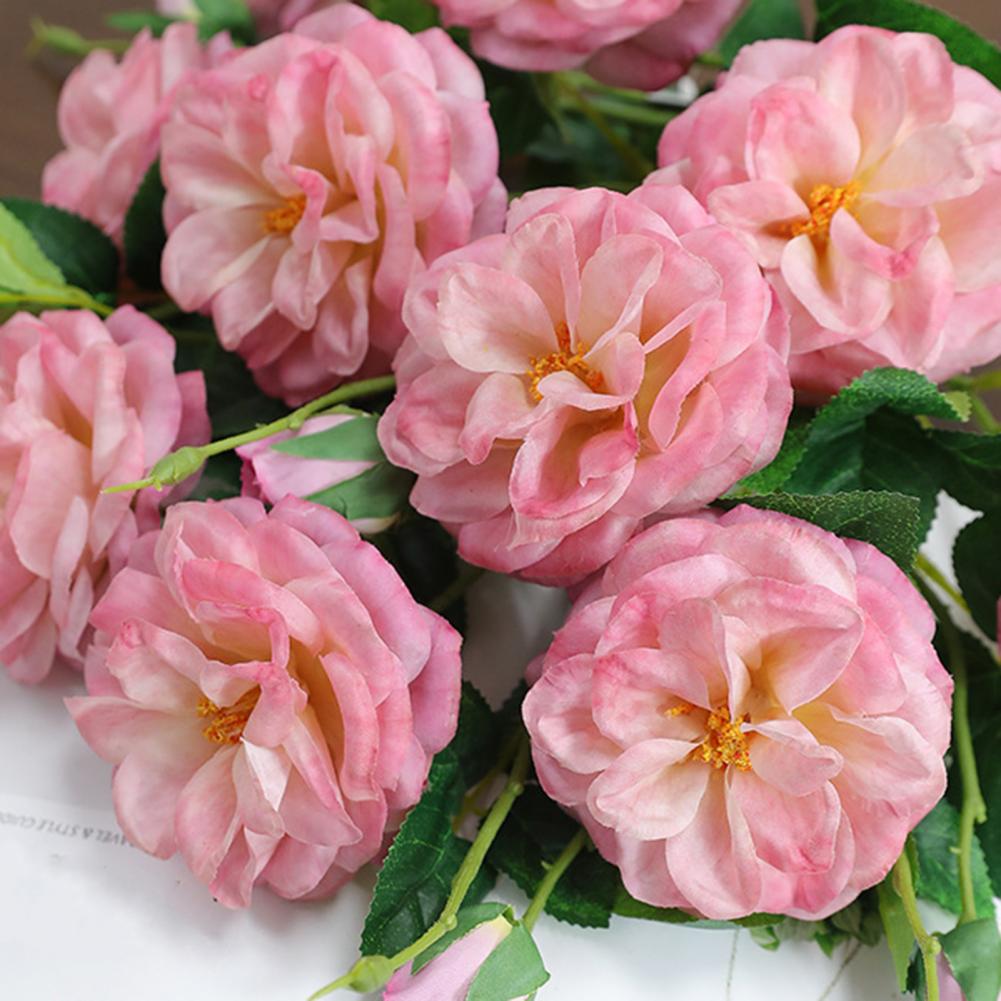 Artificial Rose Flower Fake Rose Flower Artificial Rose Bouquet with Green Leaves Realistic Long Stem Faux Flowers Wedding Party