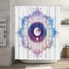High-Quality Mandala Shower Curtain, Celestial Moons & Stars, Pastel Gradient, Includes Plastic Hooks, Durable Bathroom Decor