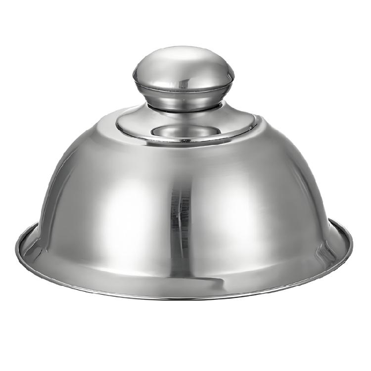 

Round Basting Cover Stainless Steel Cheese Melting Dome Cloche Food Serving Plate Cover Lid Griddle Grill Accessories 20CM