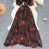 Damenkleid Lange Kleider A-Linie Print Streetwear V-Ausschnitt Kurze Ärmel Elegant Patchwork Y2k Enger Taillenbereich Party Nacht Arbeitskleider