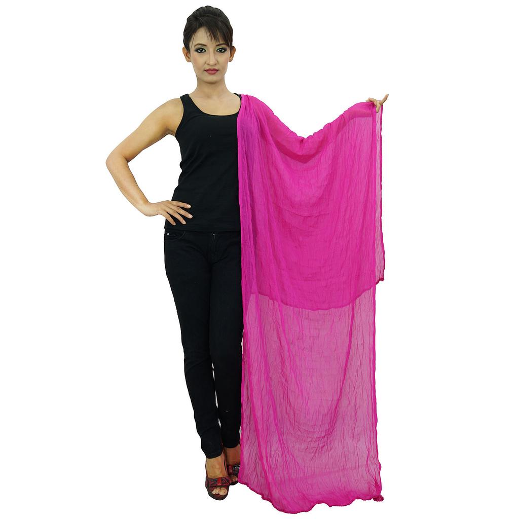 Chiffon Blend Dupatta Long Stole Women Neck Wrap Indian Scarves Chunni