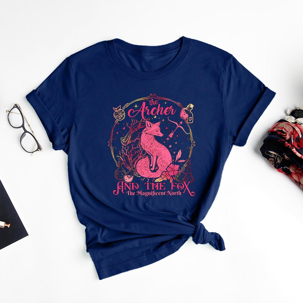

The Archer and The Fox Comfort TShirt Cute Fantasy Books Jumper Shirts Gift For Readers Hookish Bookworm Tee Y2K Top Streetwear S