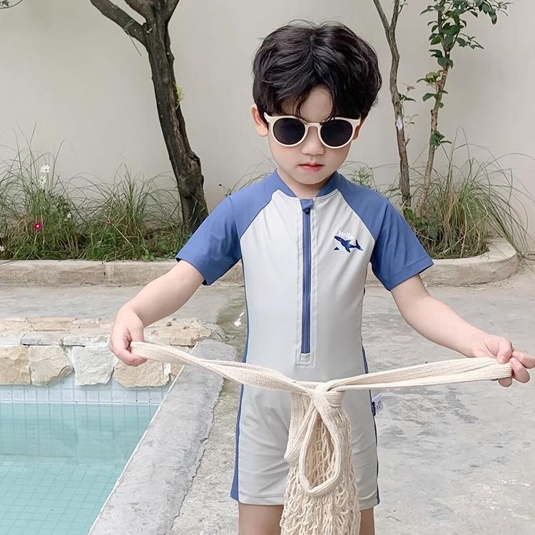 

Летний слитный купальник для мальчиков 2024: Возраст 1-3 года, Стильная праздничная и одежда для горячих источников Size 100 (Height ~90cm)