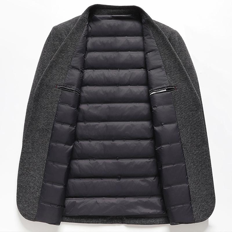 2025 Men's Wool Suit-Style Thick Down Jacket