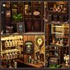 Pixie Curio Miniature House DIY Kit Wooden Puzzle LED Light Corner Izakaya Theme Book Nook Gift Decoration