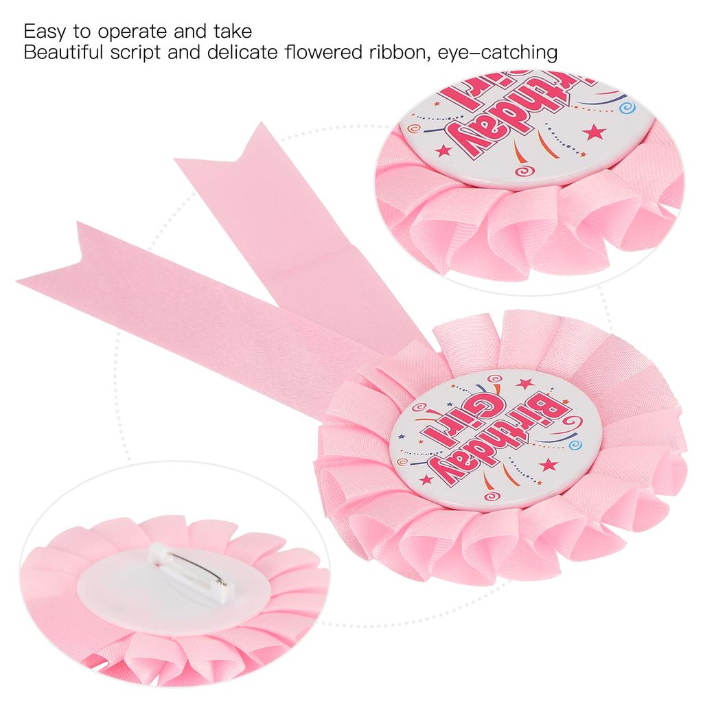 5Pcs Brooch Pin Ribbon Rosette Badge for Special Party Decoration Clothing