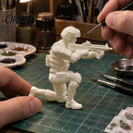 Special Warfare Action Figure 3D Printed Forces Soldier Figurine, Kneeling Tactical Model, DIY Paintable Blank Tabletop Decor, Gift for Military