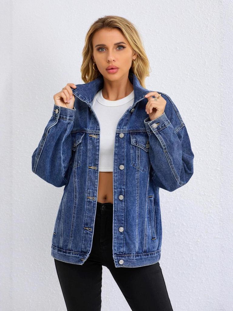 New European and American Style Women's Versatile Denim Jacket - Spring/Autumn Loose Fit