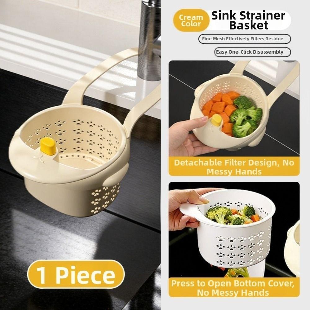 Punch-free Sink Hanging Strainer Basket Detachable Food Residue Separator  Vegetable Washing