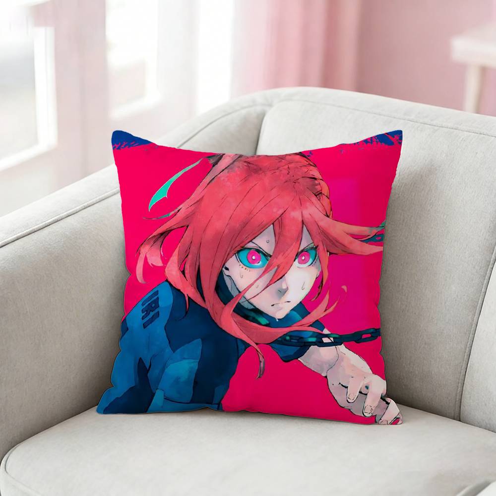 B-Blue Anime Lock Pillow Case For Sofa Living Room Home Office Decor Protective Cover