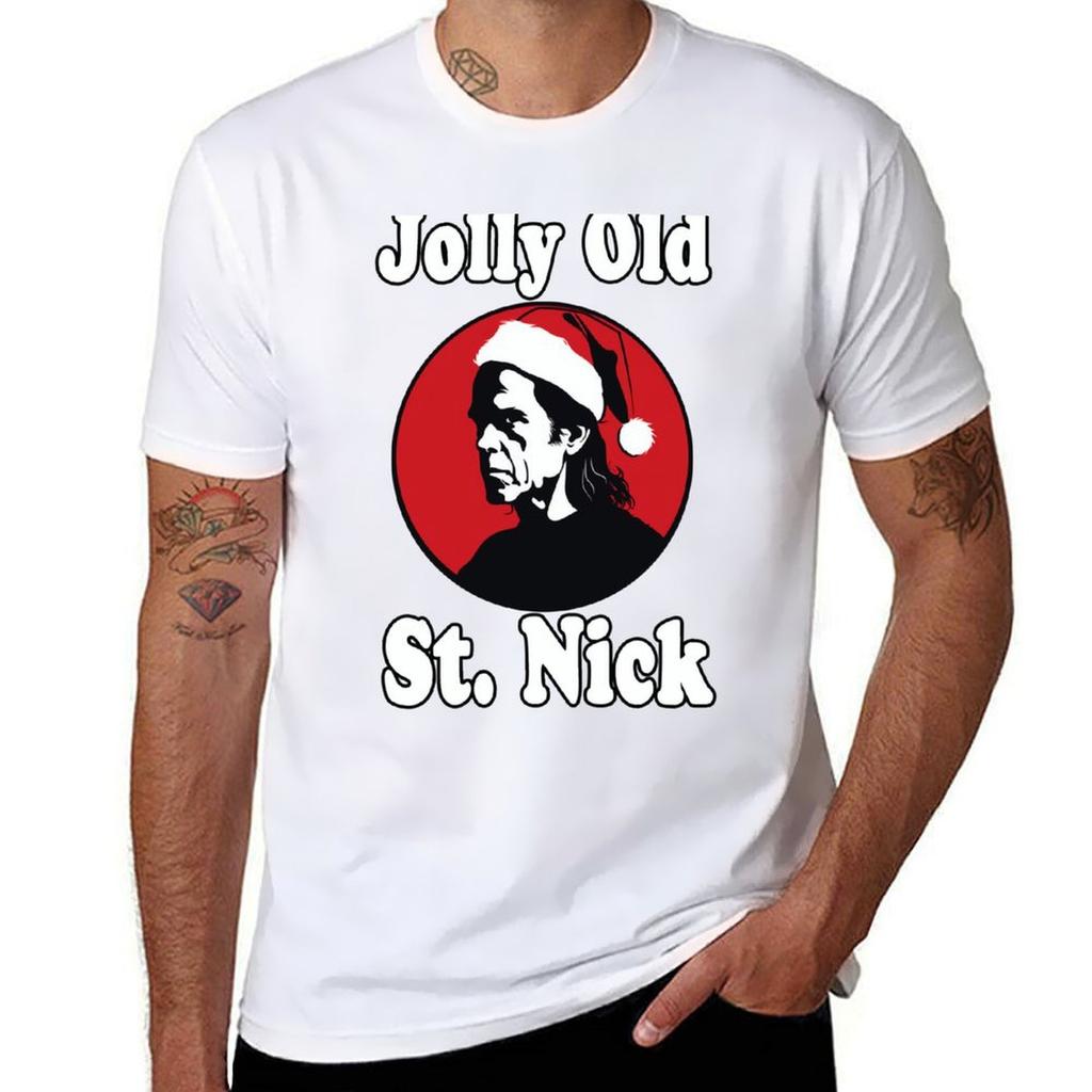 Jolly Old St Nick Cave Tshirt Basic Plain Tee For Spring And Summer Tshirt