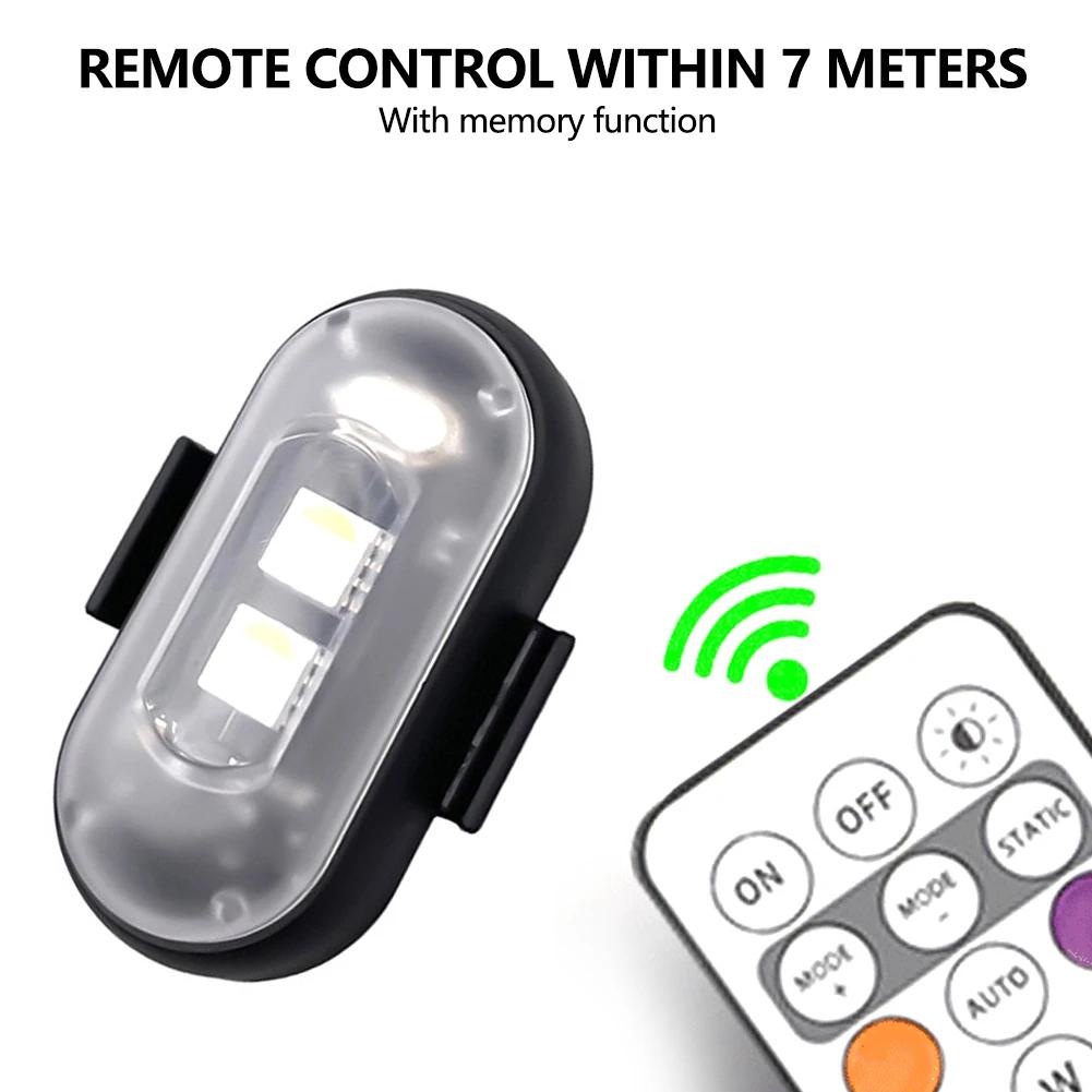RGB LED Motorcycle Strobe Lights Signal Light LED Flash Position Wireless Light Aircraft Airplane Helicopter Warning Lights
