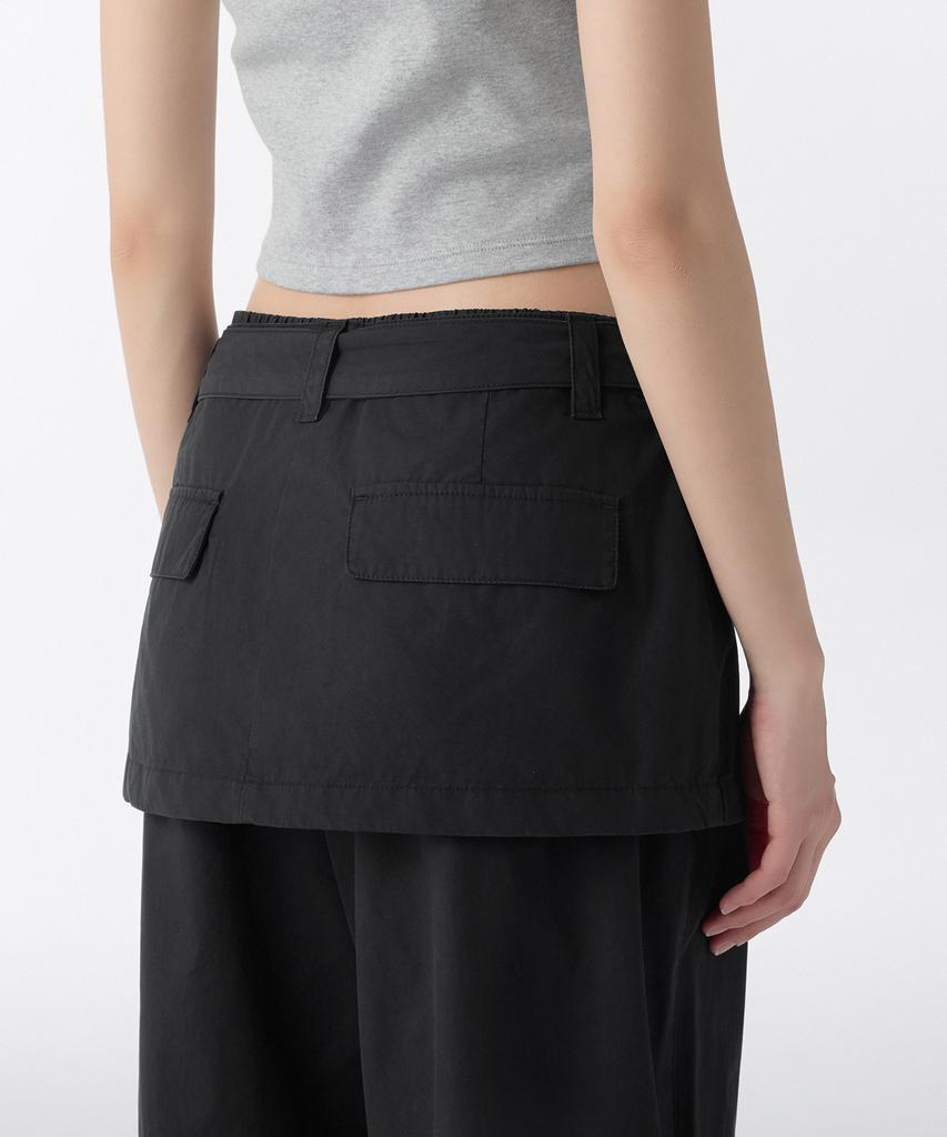 MUSINSA STANDARD WOMAN Women'S Wrap Skirt Parachute Pants [Black]