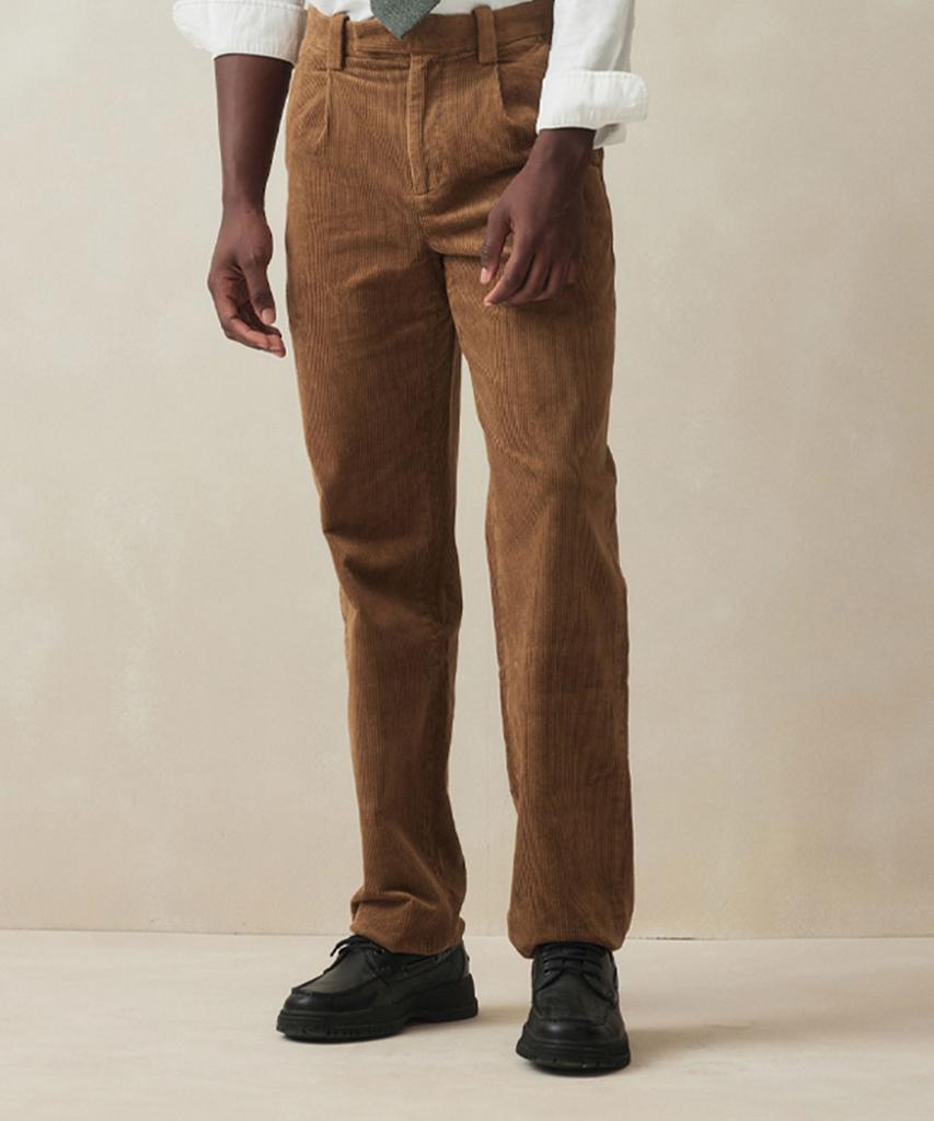 BROOKS BROTHERS Traditional Fit 8W Corduroy Pants (Brown) (Bbpcmm69194Ew)