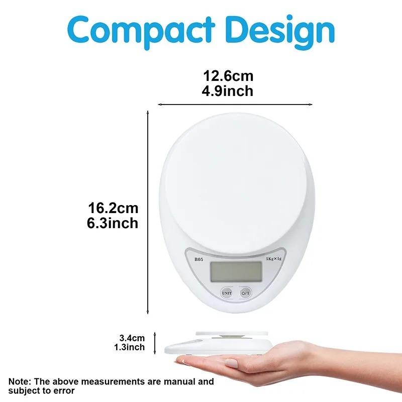 1g-5kg Digital Kitchen Scales High Precision Electronic Scale for Food Weighing Auto Zero LCD Display Measuring Scale Cooking Bake Tools