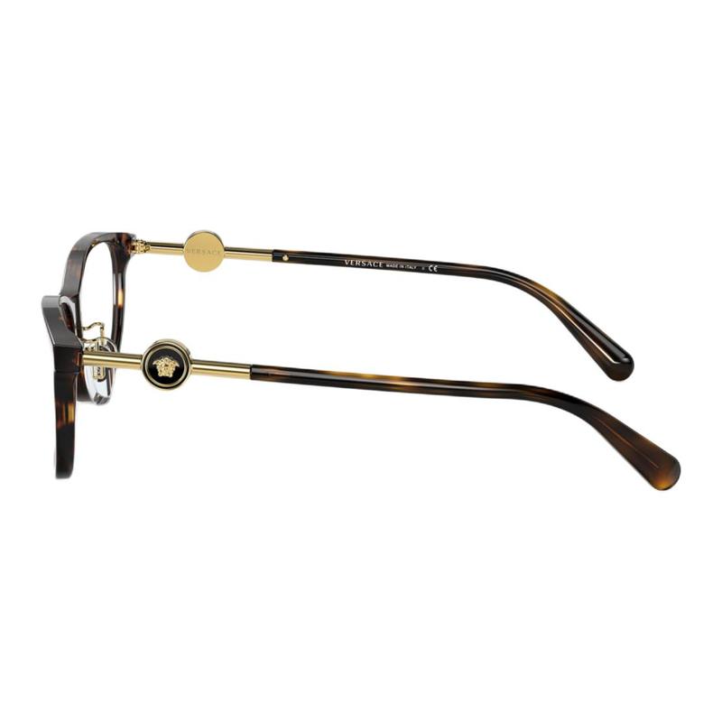 Versace Micro logo design plastic oval optical frame women's tortoise shell 12098608 VE3297D-Tortoiseshell 55