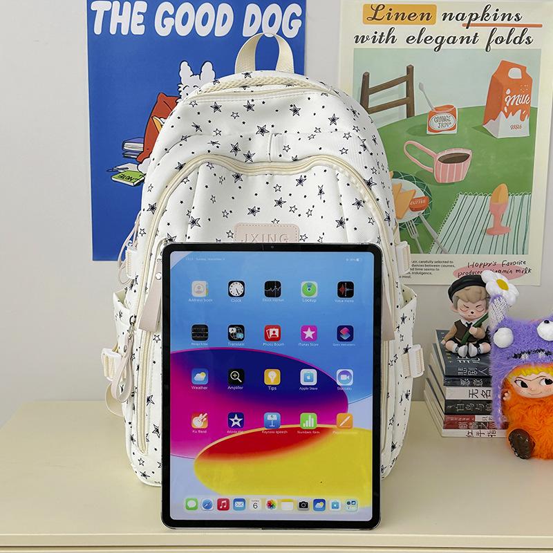 Schoolbag Korean Version of Small Fresh Schoolbag Japanese Princess Versatile Cute Star Printed Backpack Junior High School Class Backpack