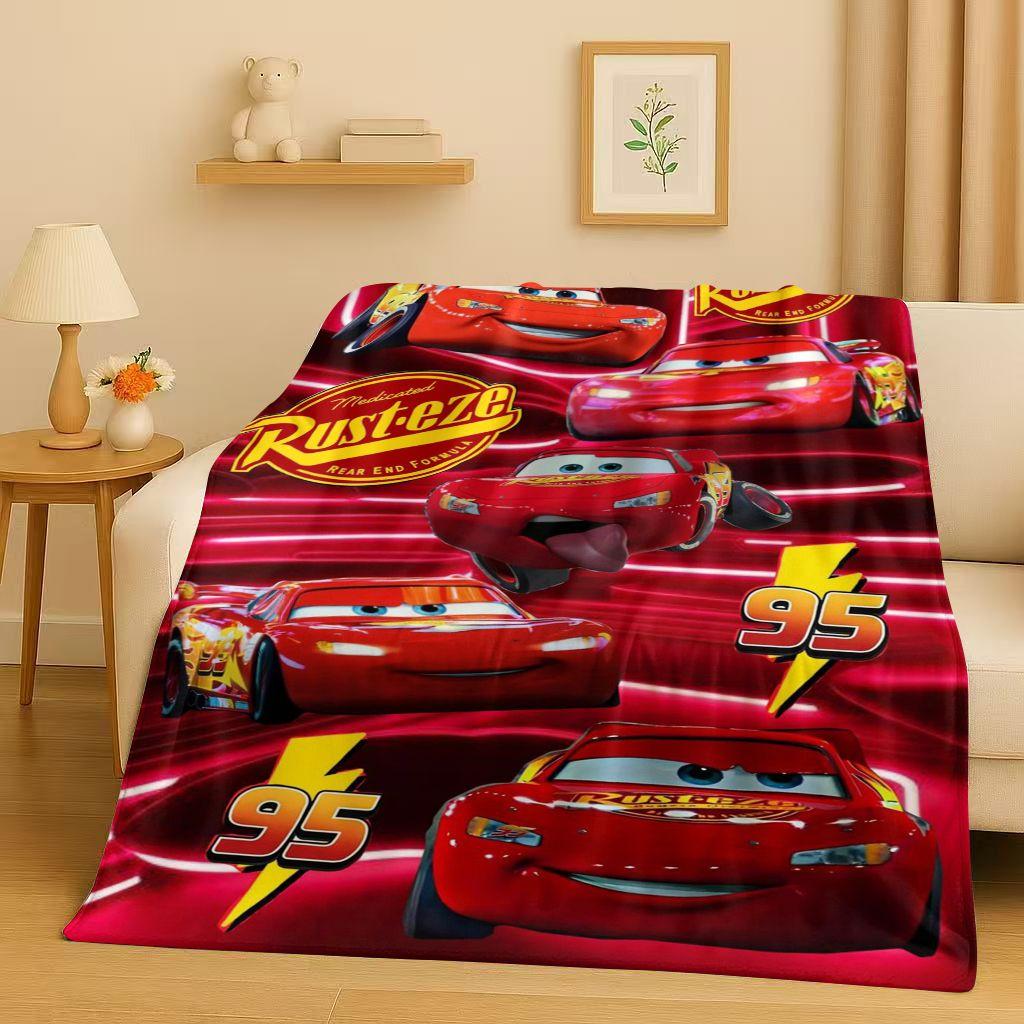 Sanrio Cartoon Cars Lightning McQueen Christmas Gift Flannel Blanket,Ultra Soft Plush Throw for Home Bedroom Bed Sofa Cover Kids