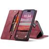 For iPhone 16 Vintage Leather Flip Wallet Case with RFID Blocking Card Slot, Matte Retro Folio Cover for Women Men (4 Colors)