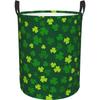 St Patrick's Day Shamrock Hamper Round Dirty Clothes Basket Circular Laundry Bag Storage Basket Small