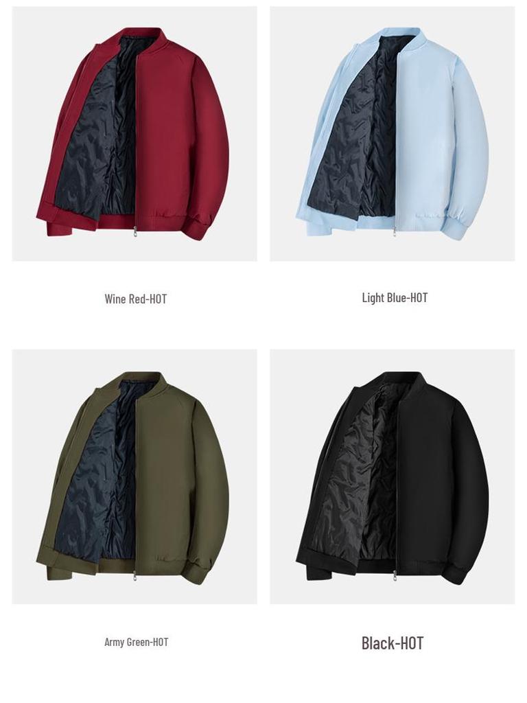 Vielseitige Baumwolljacke mit Baseballkragen für Herren - Gepolstert, warm und bequem für Herbst und Winter