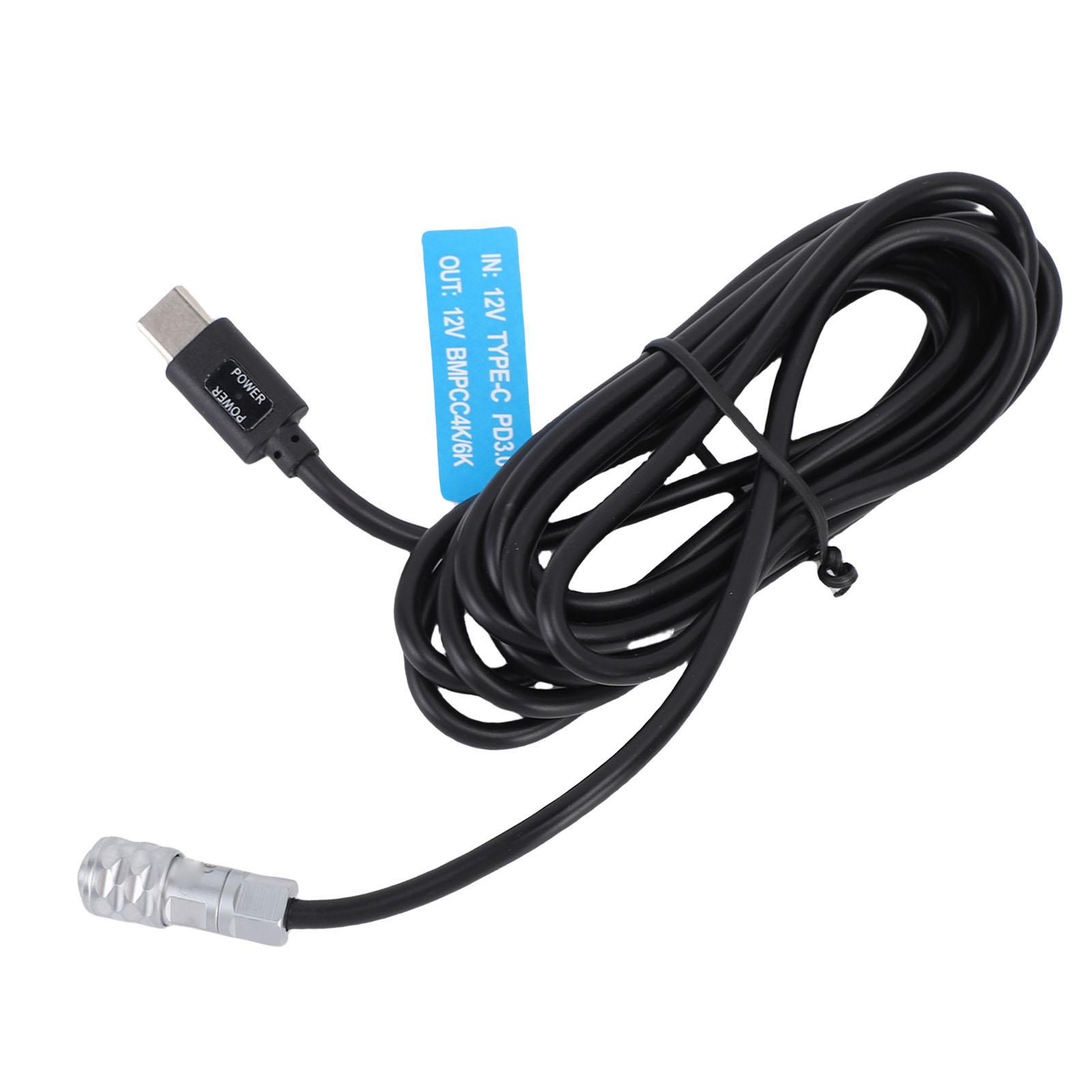 

Type C Power Cable Suitable for BMPCC 4K 6K Cinema Camera 200cm Length USB C to 2 Pin Female Connector Power Cord