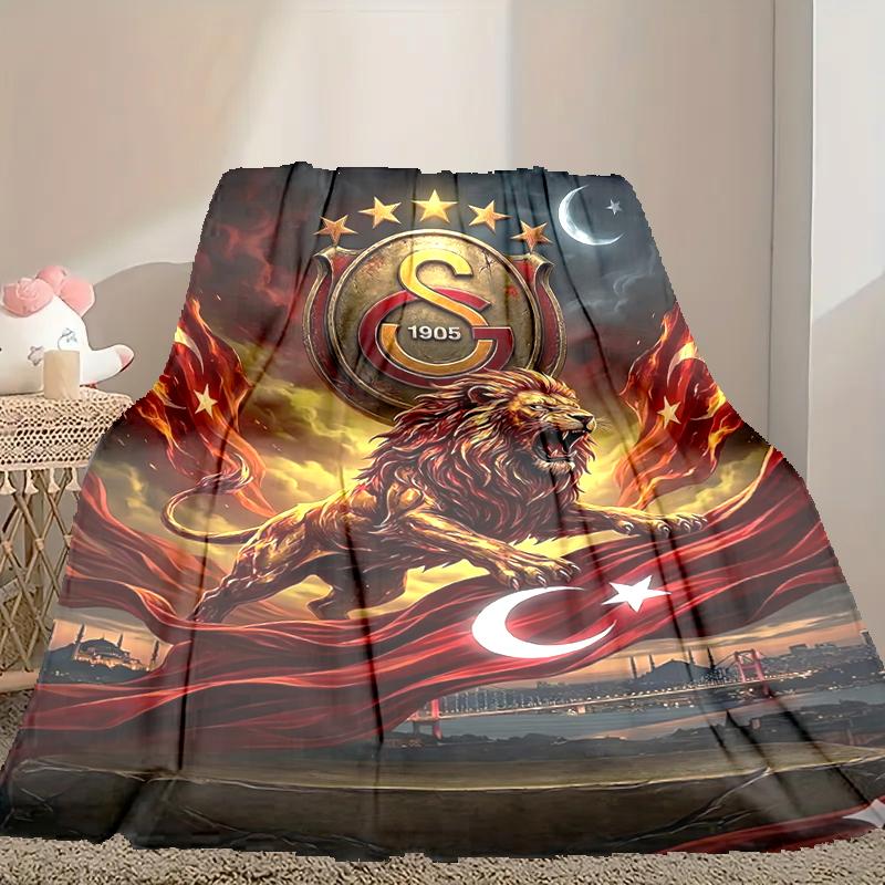 1pc Galatasaray SK Blanket, Cozy Valentine's Day Blanket, Multi-functional Nap Blanket Available Throughout the Four Seasons