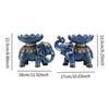 Couple Elephant Figurines with Fruit Tray Resin Handicraft for Wedding Party