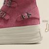 Fashion 2024 Spring and Autumn New Thick soled Short tube Canvas Boots French Casual Breathable Buckle Fashion Women's Single Shoes