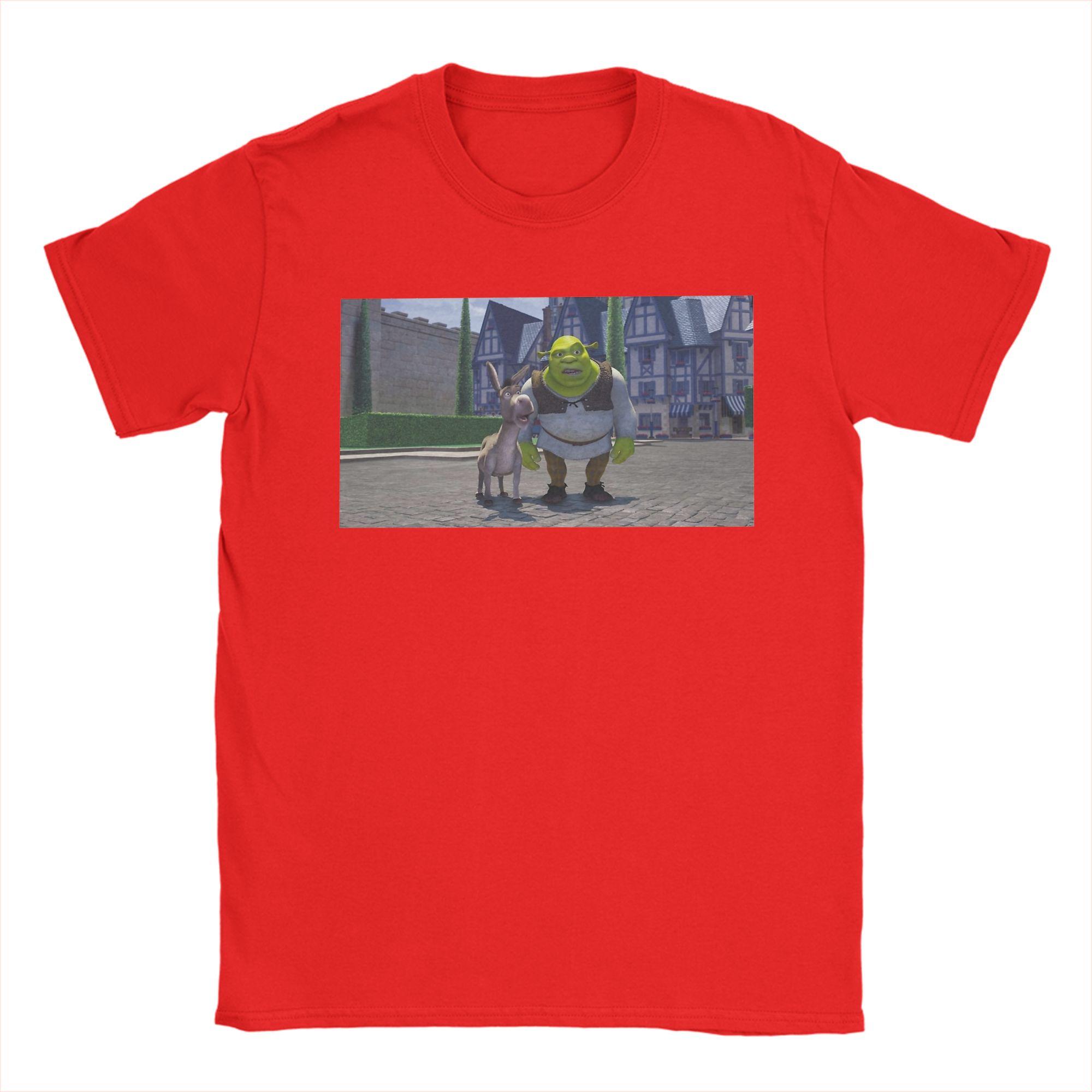 Unisexs Shreks And Donkey Disturbed Faces In Duloc T Shirt Pure Cotton Clothes Vintage Round Collar Tee Shirt 4XL 5XL TShirt S