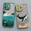 Whale Shockproof Funny Phone Case for iPhone 13 12 11 Pro Max Mini 16 15 14 Pro Max Plus X XR XS 7 8 Plus SE2 Back Cover Fundas