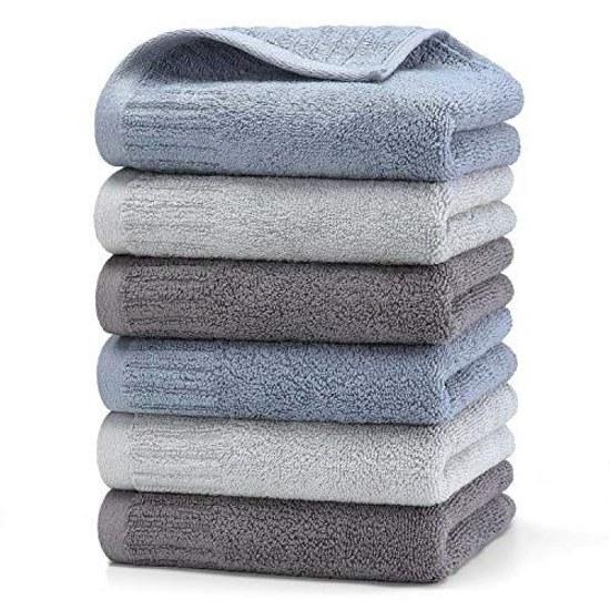 HomeFirst Face Towel 6-piece Set Approximately 71 x 35 cm Weight 100 g per piece Cotton Hotel Quality Soft Fluffy Texture Absorbent Quick Dry Ideal (3