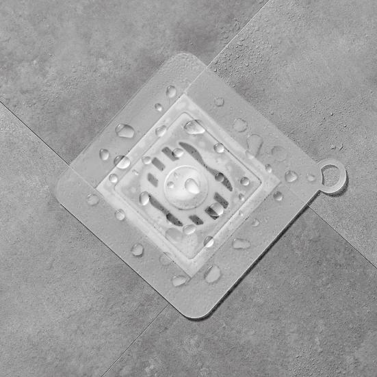 Copertura Quadrata per Scarico a Pavimento con Anello di Sospensione, Tappo Universale in Silicone per Doccia e Vasca da Bagno, Tappetino Deodorante Anti-Odore per Scarico Bagno Cucina Lavanderia
