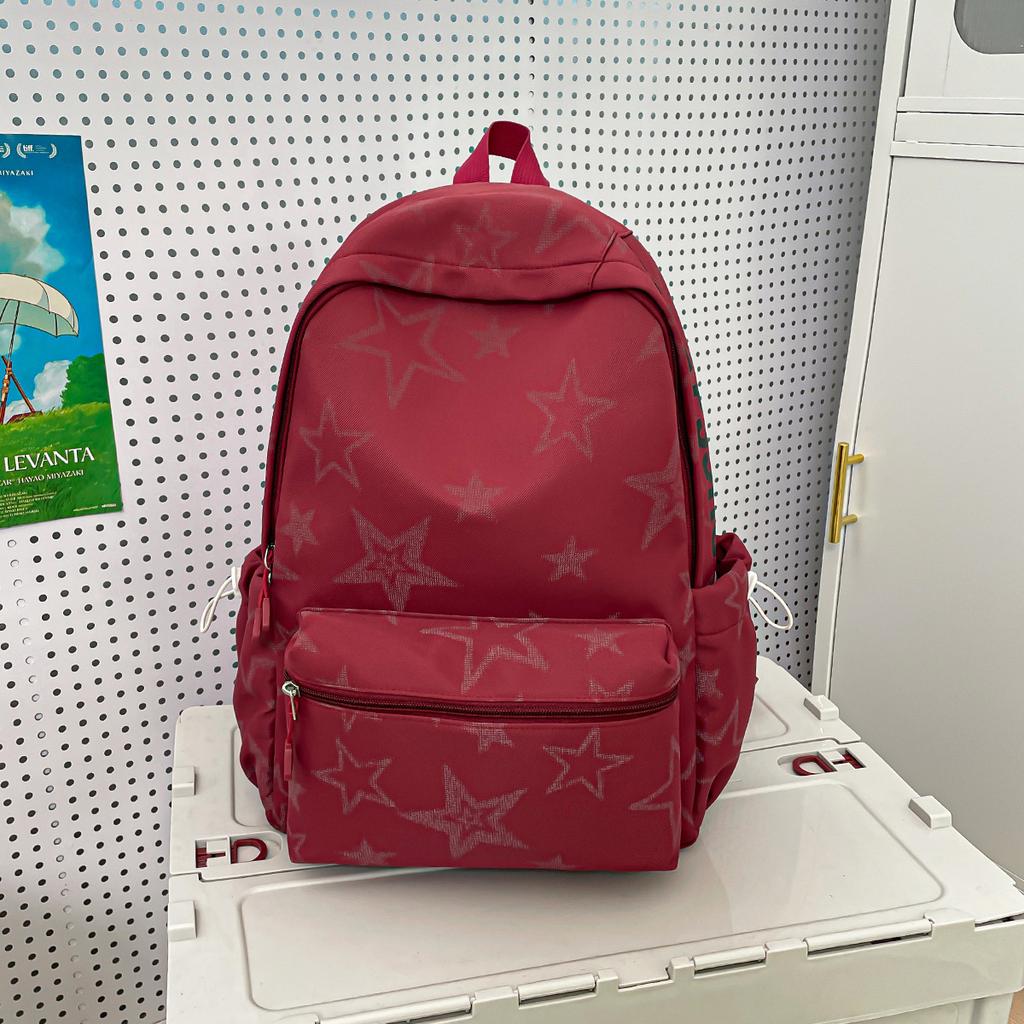Schoolbag Korean Version Ins Cartoon Star Backpack Bag Women's Large Capacity Versatile Student Schoolbag Fashion Leisure Commuter Backpack