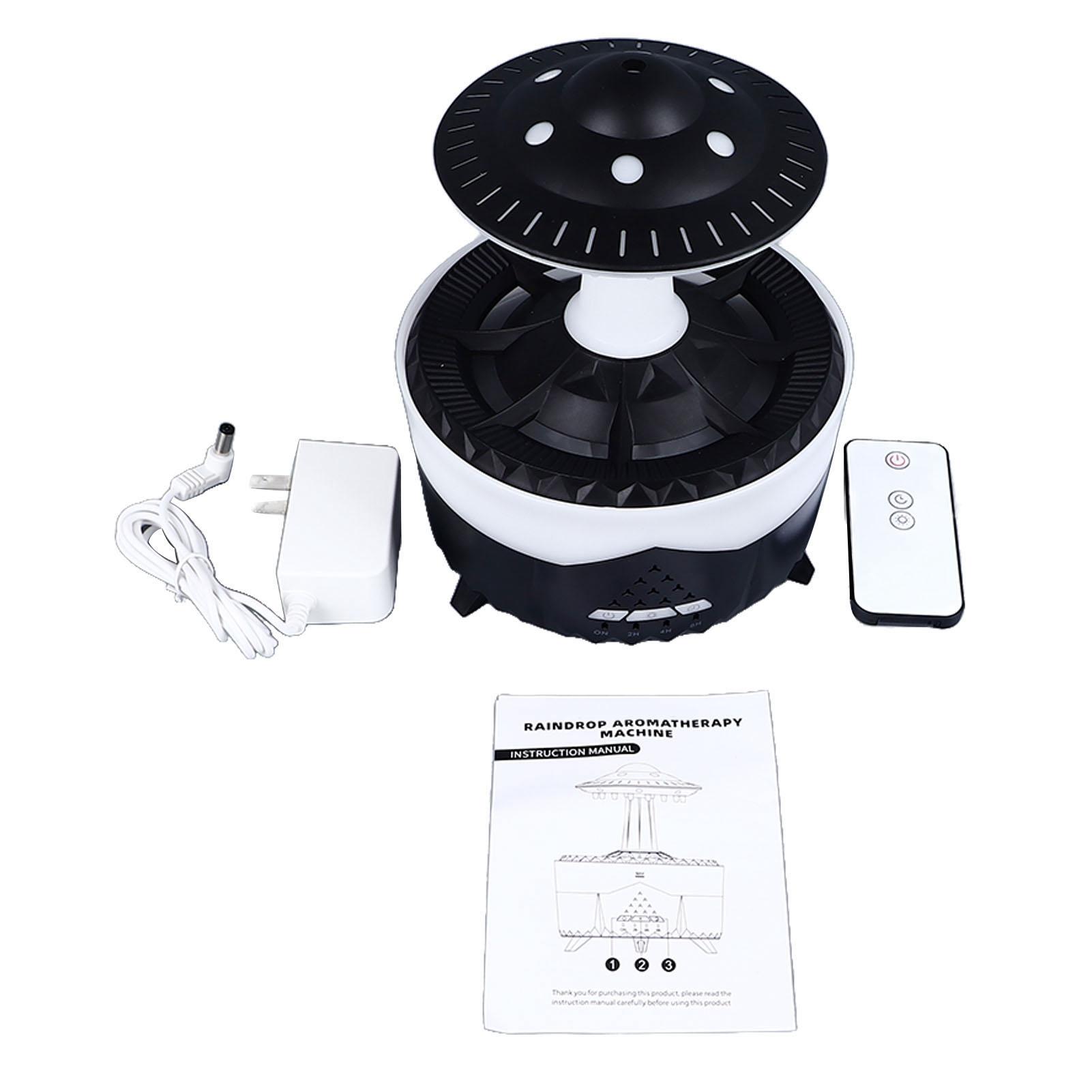 

Увлажнитель воздуха Rain Cloud Night Light с 7 цветами ночных огней с дистанционным управлением 150 мАч эфирное масло чёрный
