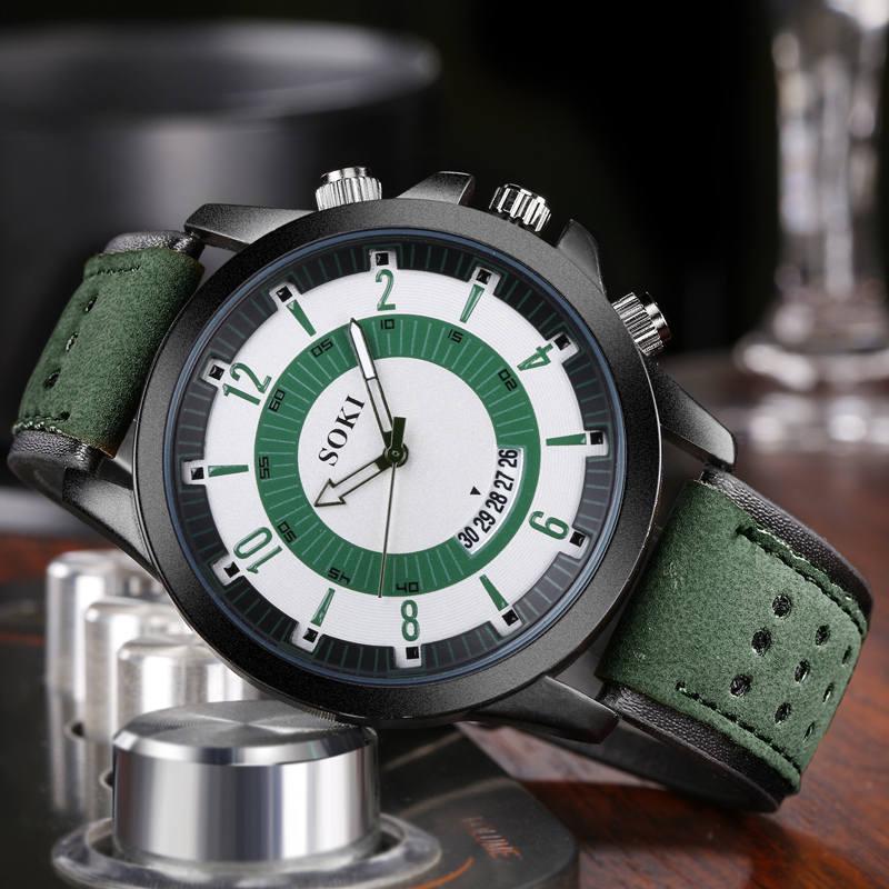 New Fashion Men Sport Wrist Watches Leather Strap Watch Men Quartz Watch For Men Male Clock