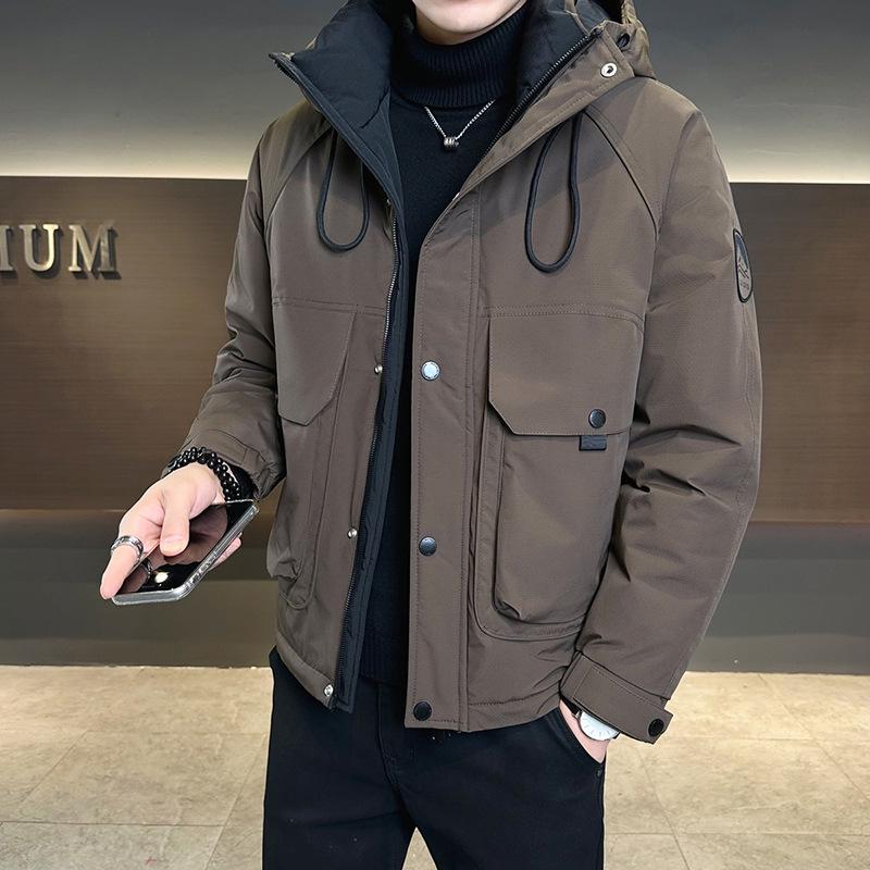Men's Thickened Down Winter Jacket - 2025 High-End Short Style, Plus Size, Outdoor Mountaineering, Workwear Coat