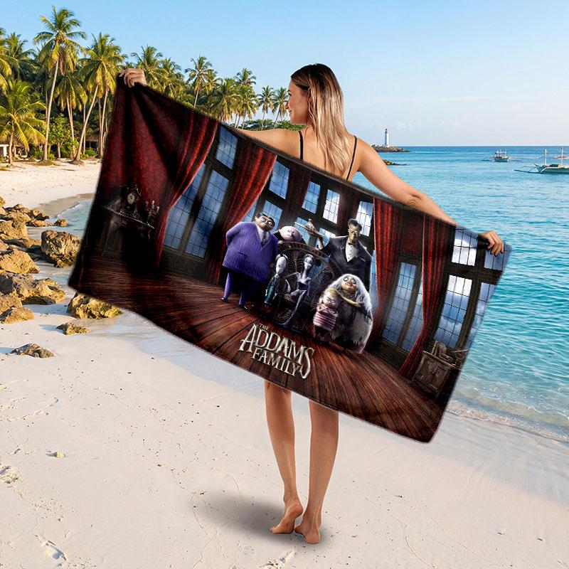 Large Beach TowelThe Addams Family Soft Absorbent Towel Beach Bath Home Use