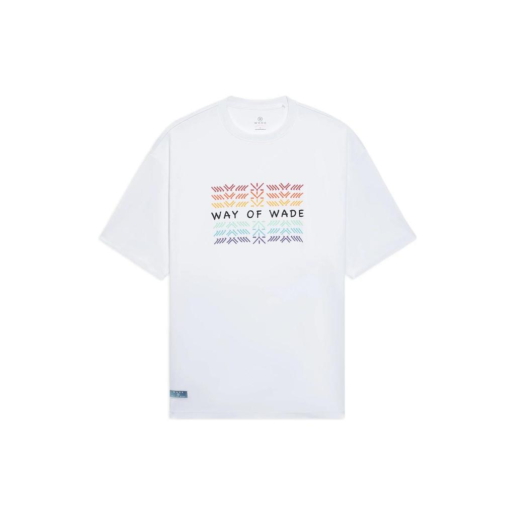 Li Ning Wade Collection T Shirts Unisex White Crew Neck Moderate Straight Fit AHSS431-2