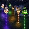 6 Pcs Christmas Garden Stake Lights Outdoor Waterproof Santa Claus Tree Snowman Yard Light Solar/Battery Powered Pathway Lights
