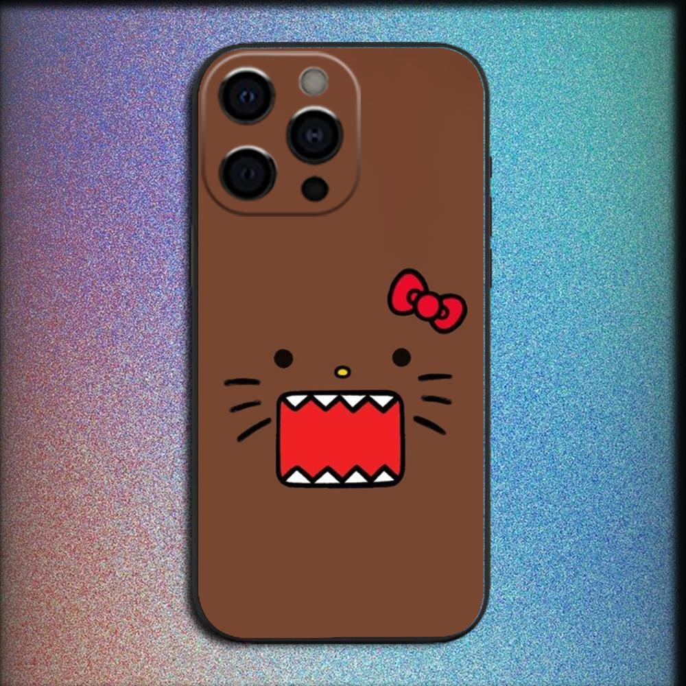 Cute Domo-kun Phone Case For iPhone 16,15,14,13,12,11,Pro,X,XS,Max,XR,Plus,Mini Soft Black Cover
