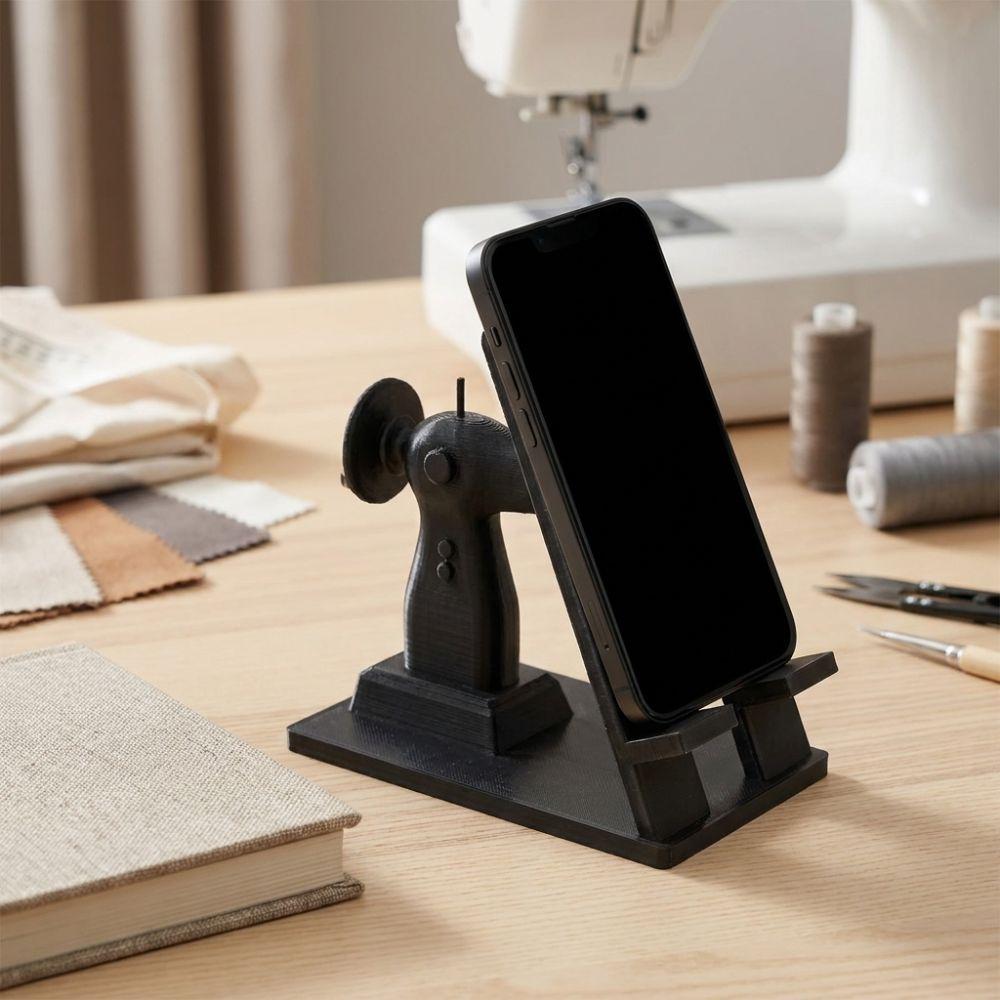 Vintage Nähmaschine Telefonständer 3D-gedruckte Schreibtischdekoration Handyhalter Nähliebhaber Geschenke