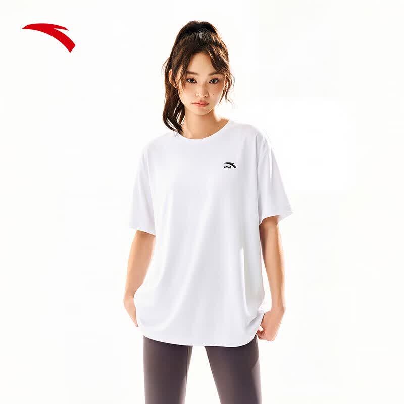 ANTA Unisex Loose Fit Solid Color Short Sleeve T-Shirt