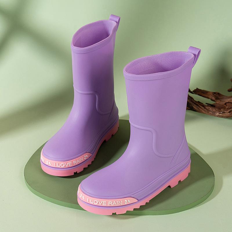 Children's Cartoon Mid-Calf Waterproof Rain Boots - Non-Slip, Thick, and Cute for Boys and Girls