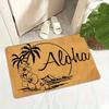 Tropical Aloha Doormat - Palm Tree and Hibiscus Design for a Relaxing Home Entrance, Perfect for Bringing the Beach Indoors