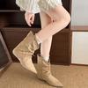 New Fashion Vintage Design Pointed Toe Women Ankle Boots Fashion Slip On Short Booties Autumn Winter Shoes For Woman