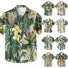 Men's Casual, Loose-Fit Short-Sleeve Shirt With Hawaiian Print