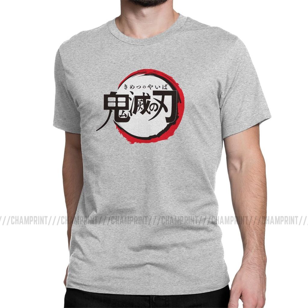 Vintage Demon Slayer Anime T Shirt Men Round Collar 100 Cotton T Shirt Short Sleeve Tees