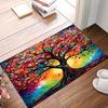 A Colorful Tree of Life Design Modern Minimalist Flannel Rug for Home Bedroom Floor Mats Mats Mats Kitchen Rugs Decorative Mats.