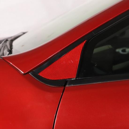 Red Carbon A-pillar Triangular Sticker Trim For Mitsubishi ECLIPSE 2006-2011